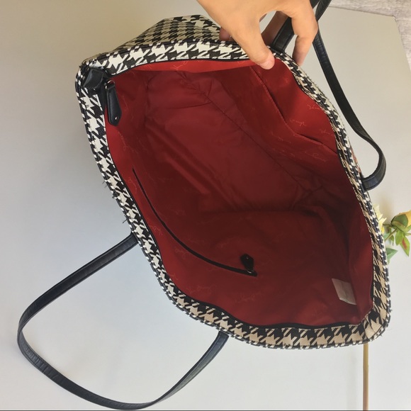 Vera Bradley Black Houndstooth Large Travel Tote - Picture 6 of 8